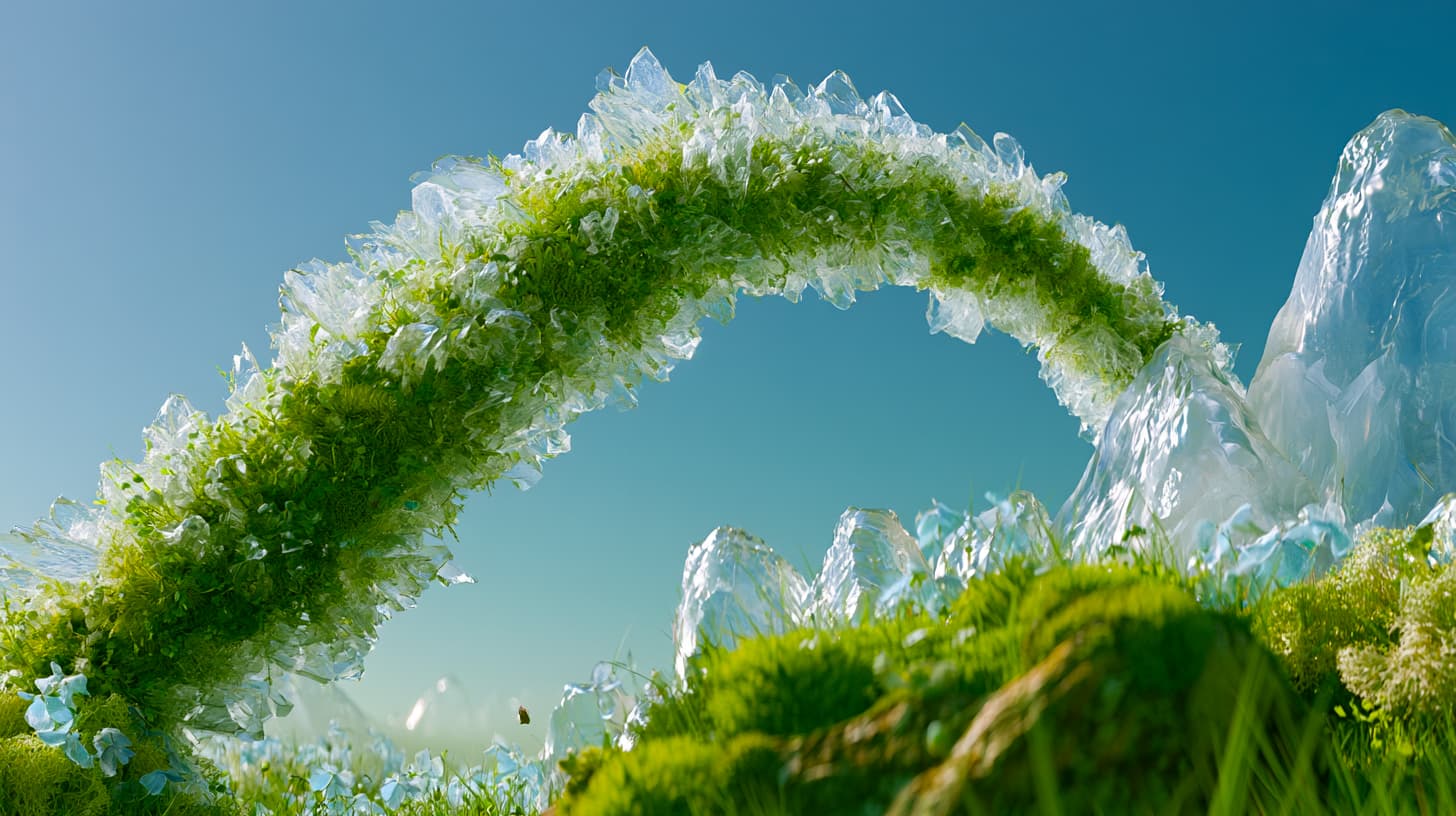 AI generated green arc background preview